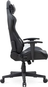 Καρέκλα γραφείου Gaming Alonso Megapap από τεχνόδερμα χρώμα μαύρο 67x70x125/135 εκ.