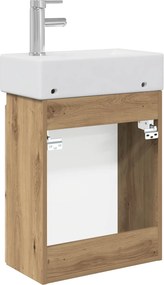 vidaXL Μονάδα μπάνιου με βρύση Artisan Δρυς 45,5 x 22,5 x 84 εκ