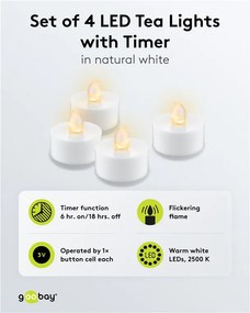 GOOBAY σετ LED φωτιστικά ρεσώ 77752, 2500K, IP20, 4τμχ