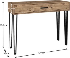 Κονσόλα Rochel Megapap χρώμα atlantic pine 120x35x89,8εκ.