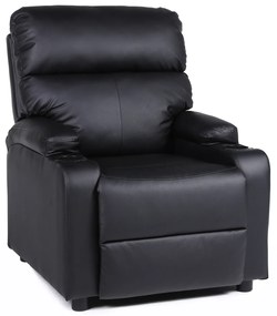 Πολυθρόνα Ανακλινόμενη ArteLibre RANA Μαύρο PU 80x95x103cm