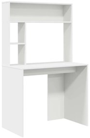 vidaXL Γραφείο με ράφι Λευκό 91 x 50 x 149 εκ Επεξεργασμένο ξύλο