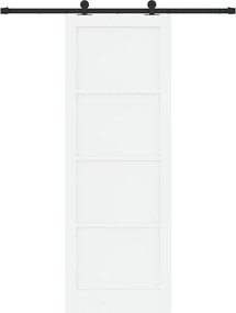 vidaXL Συρόμενη Πόρτα Λευκό και Μαύρο 83 x 232 εκ.