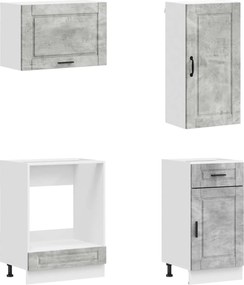 vidaXL Μονάδα κουζίνας PORTO 8 pcs Γκρι Σκυροδέματος