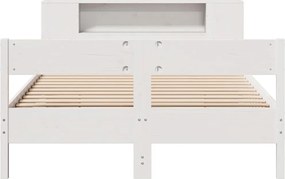 vidaXL Κρεβάτι Βιβλιοθήκη Χωρίς Στρώμα 140x200 εκ Μασίφ Ξύλο Πεύκο