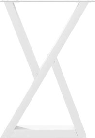 vidaXL Πόδια Τραπεζαρίας 2 τεμ. Λευκά 60x(72-73,3) εκ. Ατσάλι