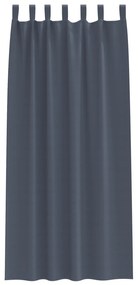 vidaXL Κουρτίνες με κουρτίνες 2 pcs Ανθρακί 245 x 140 εκ. Πολυεστέρας