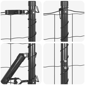 vidaXL Φράχτης με Στήλες. Γκρι 1.2 x 25 m Ατσάλι