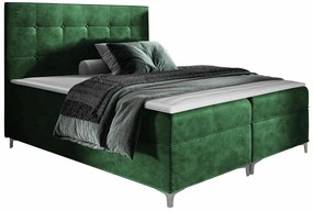 Κρεβάτι continental Baltimore 185, Μονόκλινο, Continental, Πράσινο, 120x200, Ταπισερί, Τάβλες για Κρεβάτι, 125x208x112cm, 98 kg, Στρώμα: Ναι