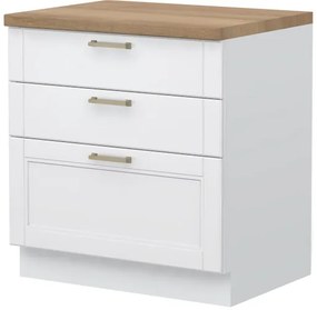 Επιδαπέδιο ντουλάπι Tahoma R-80-3F-Λευκό ματ - 80.00Χ60.00Χ88.00cm