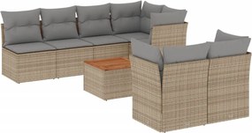 vidaXL Patio Sofa Set Μικτό μπεζ και γκρι