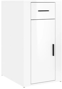 vidaXL Ντουλάπι Γραφείου Γυαλ. Λευκό 40x49x75 εκ. Επεξεργασμένο Ξύλο