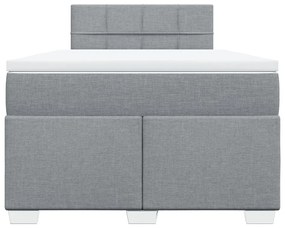 Κρεβάτι Boxspring με Στρώμα Ανοιχτό Γκρι 120x200 εκ. Υφασμάτινο - Γκρι