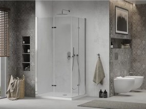 Mexen Lima Δίδυμη πτυσσόμενη καμπίνα ντους 80 x 70 cm, διαφανής, χρώμιο +