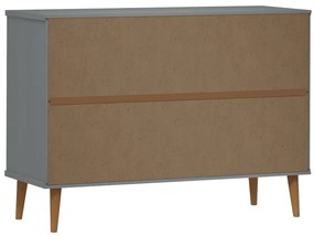 vidaXL Συρταριέρα MOLDE Γκρι 113x40x80 εκ. από Μασίφ Ξύλο Πεύκου