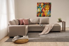 Corner Sofa-Bed Aly Right - Beige Beige