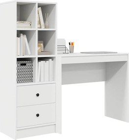 vidaXL Γραφείο με συρτάρι με ράφι με αποθήκευση 2 pcs Λευκό