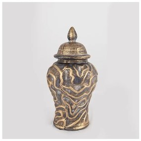 Βάζο Κεραμικό Χρυσό &amp; Γκρι 15x15x29cm 752-20031 Estheti-752-20031-Γκρι 752-20031