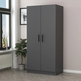 Διφυλλη Ντουλαπα Ανθρακι KALEO 52x135x210
