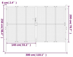 Πύλη Κήπου Ανθρακί 300 x 200 εκ. Ατσάλινη - Ανθρακί