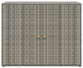 vidaXL Ντουλάπι Αποθήκευσης Κήπου Γκρι 100x55,5x80 εκ. Συνθετικό Ρατάν