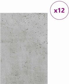 vidaXL Διακοσμητικά Πάνελ 12 τμχ. Σκυρόδεμα Γκρι 40 x 60 x 0.27 εκ