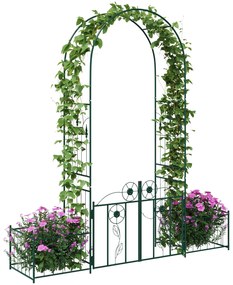 vidaXL Κήπος Αψίδα με κλειδαριά Πράσινο 203 x 50 x 218 εκ.