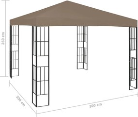 vidaXL Κιόσκι Taupe 3 x 3 μ.