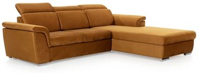 Γωνιακός καναπές Κρεβάτι MILANOS Mini, με αποθηκευτικό χώρο, βερικοκί 270x103x212cm-Δεξιά γωνία-BOG1334