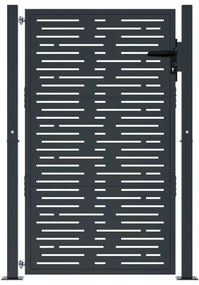 vidaXL Πόρτα Κήπου Ανθρακί 100x150 εκ. Ατσάλινο Τετράγωνο Σχέδιο