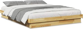 vidaXL Πλαίσιο κρεβατιού χωρίς στρώμα 150x200 cm μασίφ ξύλο δρυς