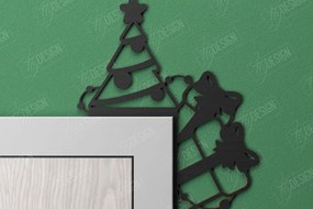 Σετ των 2 Intra απο ξύλο plywood 3mm-4mm πάχος Χριστουγεννιάτικες γωνίες πόρτας | Πινακίδα πόρτας | CNC Δίασταση 15x15 cm INTRAFABR-107188517