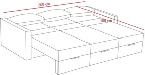 Τριθέσιος Καναπές Κρεβάτι Ανθρακί SAROS 110x230x72