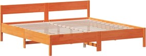 vidaXL Σκελετός Κρεβ. Χωρίς Στρώμα Καφέ Κεριού 200x200 εκ Μασίφ Πεύκο