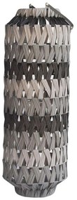 Φανάρι 00.06.61346 Φ25x70cm Black-Grey Rattan,Glass