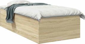 vidaXL Κρεβάτι δαπέδου Sonoma Δρυς 80 x 200 cm Επεξεργασμένο Ξύλο