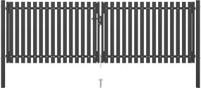 vidaXL Πύλη Κήπου Ανθρακί 400x100 εκ. από Ατσάλι
