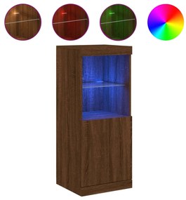 vidaXL Μπουφές με Φώτα LED Καφέ Δρυς 41 x 37 x 100 εκ.