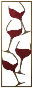 Διακοσμητικό Τοίχου Wine 279ENZ2573 32x5x90cm Gold-Red Wallity Metal