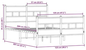 ΣΚΕΛΕΤΟΣ ΚΡΕΒ. ΧΩΡΙΣ ΣΤΡΩΜΑ ΚΑΠΝΙΣΤΗ ΔΡΥΣ 120X200 ΕΚ. ΜΕΤΑΛΛΙΚΟ 4017069