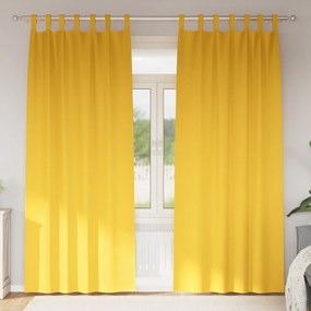 vidaXL Κουρτίνες 2 pcs κίτρινο μουσταρδί 245 x 140 εκ. Πολυεστέρας