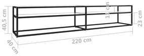 ΈΠΙΠΛΟ ΤΗΛΕΟΡΑΣΗΣ ΛΕΥΚΟ ΌΨΗ ΜΑΡΜΑΡΟΥ 220X40X40,5ΕΚ ΨΗΜΕΝΟ ΓΥΑΛΙ 331732