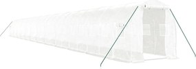 vidaXL Θερμοκήπιο με Ατσάλινο Πλαίσιο Λευκό 48 μ² 24 x 2 x 2 μ.