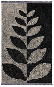 LIVING ROOM CARPET WITH FRINGES JOSIANE  BEIGE-BLACK 160X230