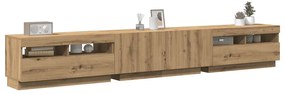 vidaXL Έπιπλο Τηλεόρασης με LED Αρτισιανή Δρυς 260x35x40 εκ Επεξ.Ξύλο