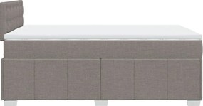 vidaXL Κρεβάτι Boxspring με Στρώμα Taupe 120x200 εκ. Υφασμάτινο