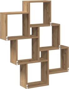 vidaXL Ράφι Κύβος Τοίχου Τεχνίτης Δρυς 78 x 15 x 93 εκ από Μοριοσανίδα