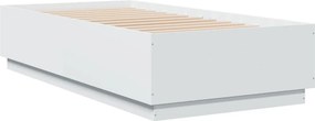 vidaXL Πλαίσιο Κρεβατιού Λευκό 90 x 190 εκ. από Επεξεργασμένο Ξύλο