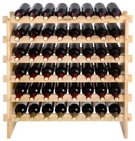 VEVOR 48 Bottle Stackable Modular Wine Rack Bamboo Wood Display Shelf 6-Tier