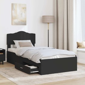 vidaXL Σκελετός Κρεβατιού Μαύρο 100 x 200 cm Επεξεργασμένο Ξύλο